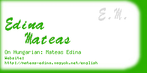 edina mateas business card